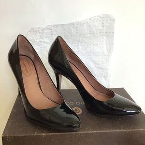 Corso Como Sashi black patent heels, size 9